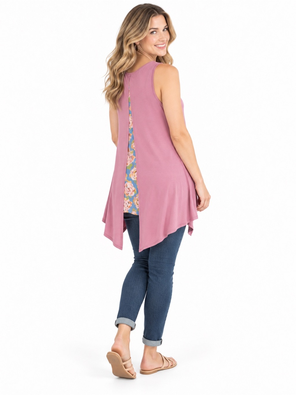 Matilda Jane Adventure Begins Secret Garden Small Pink Floral Split Back Tunic